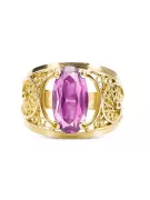 Inel Ametist Aur galben 14K Stil Vintage vrc057y